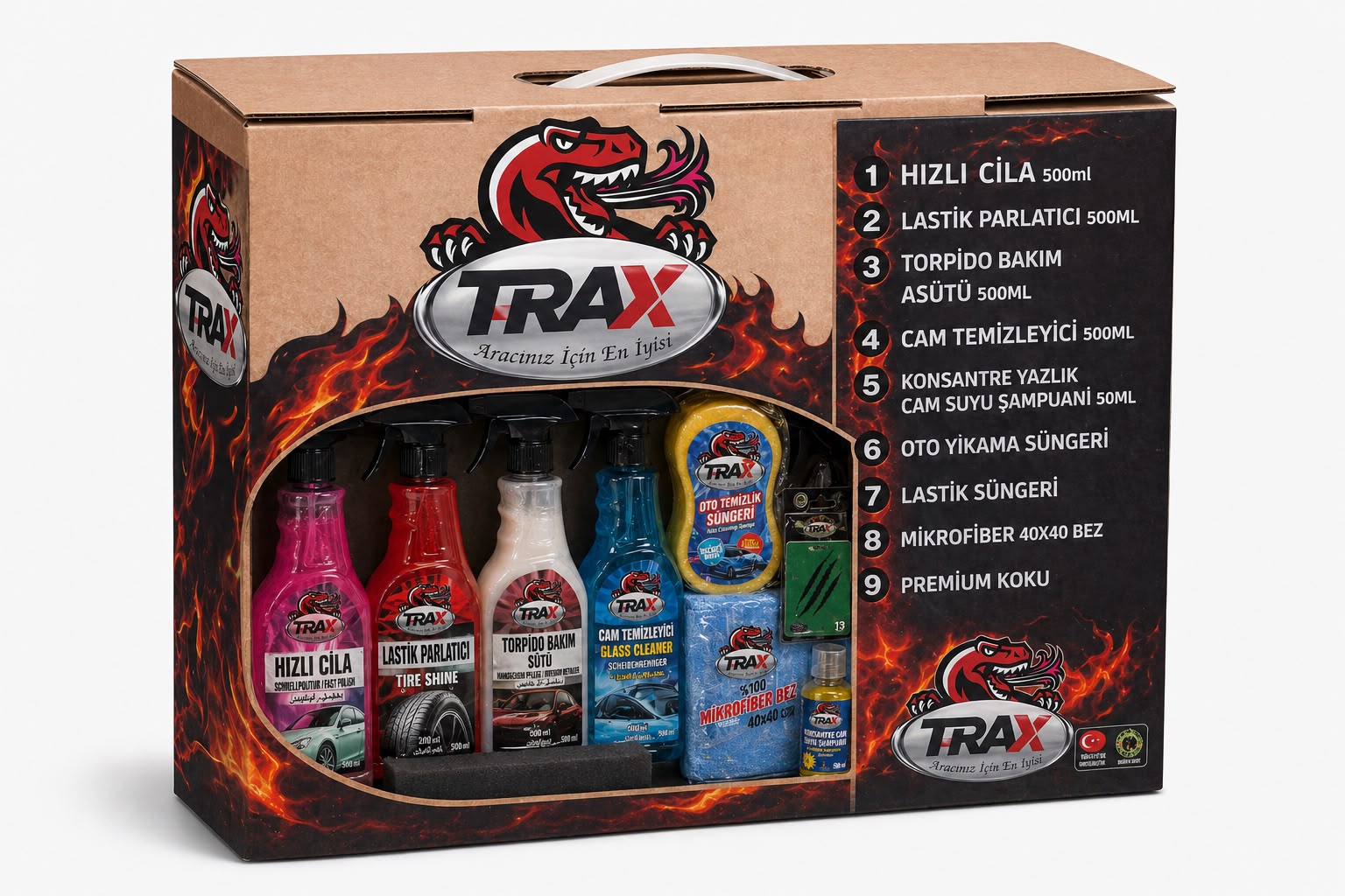 TRAX OTO BAKIM SETİ 9 PARÇA  KL:7